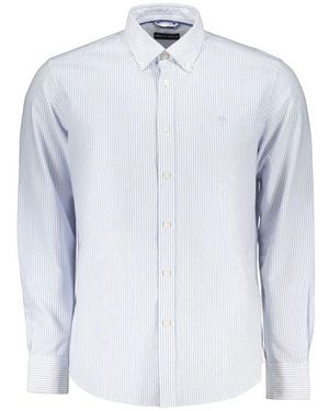 North Sails Azzurro Cotton Men Shirt With Long Sleeves And Button - Blue