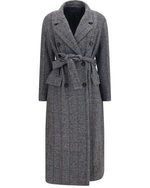 Brunello Cucinelli Gray Alpaca Vicugna Pacos Coat