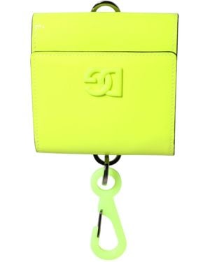Dolce & Gabbana Bifold Dg Logo Neck Strap Cardholder Wallet - Yellow