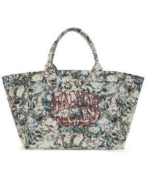 Ganni Tapestry Xxl Tote Bag - Grey