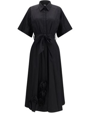 Ella Black Cotton Casual Dress