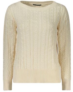 Guess White Cotton Sweater - Natural
