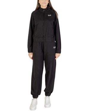 EA7 Black Cotton Tracksuit