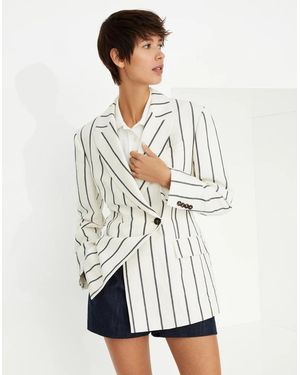 Brunello Cucinelli Bicolour Linen Blazer - White