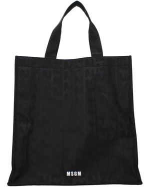 MSGM Fabric Handbag - Black