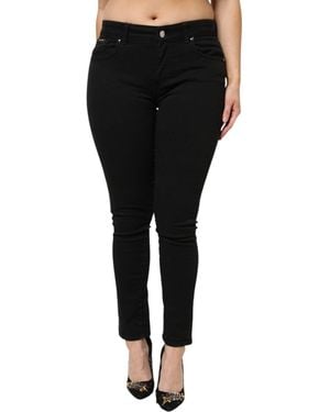 Dolce & Gabbana Black Cotton Mid Waist Denim Jeans