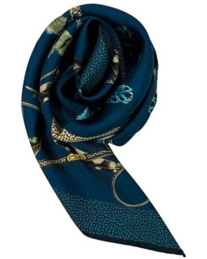 Borbonese Blue Silk Scarf