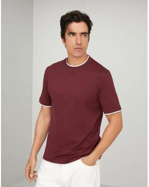 Brunello Cucinelli Bicolour Cotton T - Red