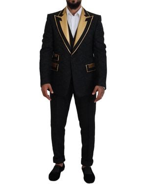 Dolce & Gabbana Elegant Silk Blend 3-Piece Suit - Black
