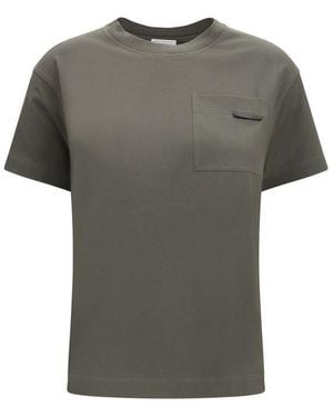 Brunello Cucinelli Bicolour Cotton T - Grey