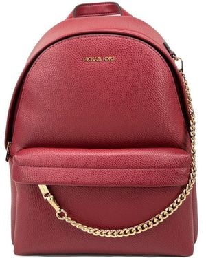 Michael Kors Slater Large Chain Backpack Bookbag - Red