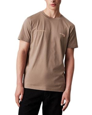 Calvin Klein Beige Cotton T - Brown