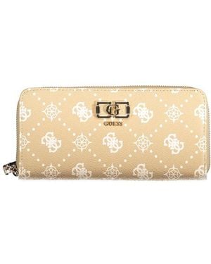 Guess Beige Polyurethane Wallet - Natural