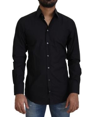 Dolce & Gabbana Elegant Slim Fit Cotton Dress Shirt - Black