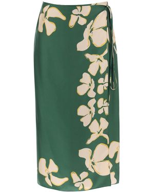 Raquel Diniz 'S Silk Floral Wrap Skirt - Green