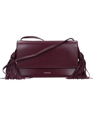 Jil Sander Red Leather Crossbody Bag - Purple
