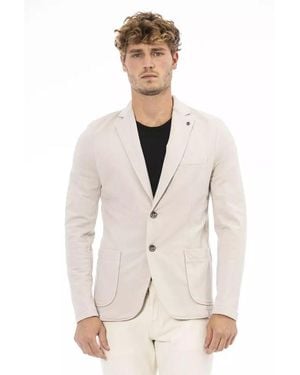 DISTRETTO12 Beige Cotton Blazer - Natural