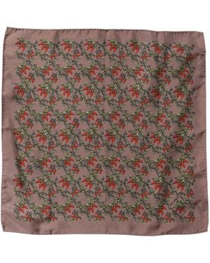 Dolce & Gabbana Chilis Silk Square Foulard Scarf - Brown