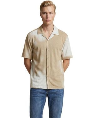 Only & Sons Beige Viscose Shortsleeve Shirt - Natural