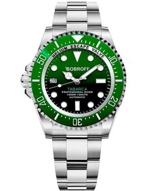 Bobroff Silver Stainless Steel Watch - Green