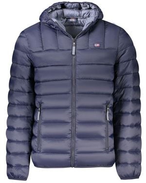 Norway 1963 Puffer Jacket Hooded Zippered - Blue