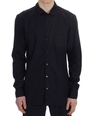 Dolce & Gabbana Striped Cotton Pyjama Lounge Shirt - Blue