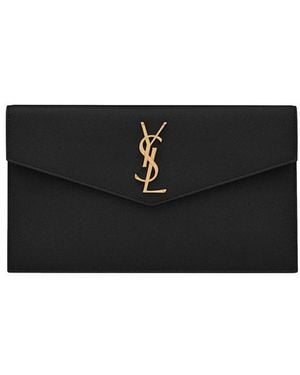 Saint Laurent Black Leather Clutch Bag