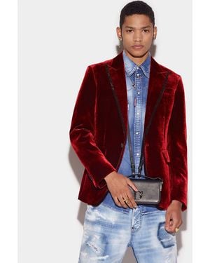 DSquared² Burgundy Fibres Blazer - Red