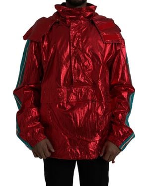 Dolce & Gabbana Nylon Hooded Pullover Anorak Jacket - Red