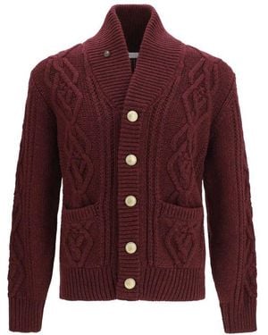 Brunello Cucinelli Bordeaux Cashmere Cardigan - Red