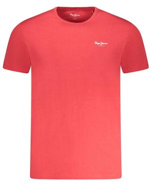 Pepe Jeans Red Cotton Men T - Pink