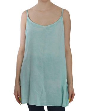 Ermanno Scervino Sleeveless Spaghetti Top Blue Tsh3759