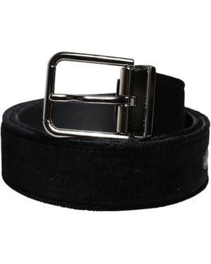 Dolce & Gabbana Cotton Tone Metal Buckle Belt - Black