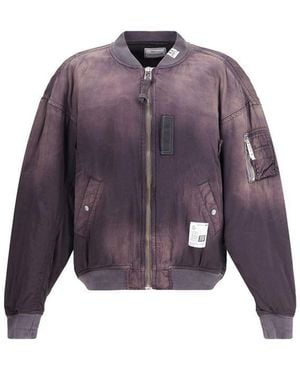 Maison Mihara Yasuhiro Black Rayon Bomber - Purple