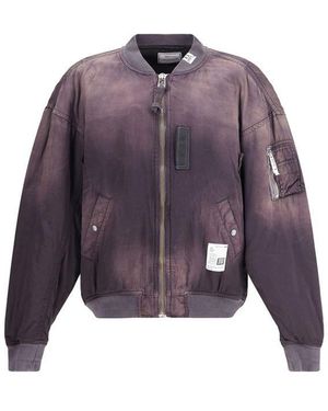 Maison Mihara Yasuhiro Black Rayon Bomber - Purple