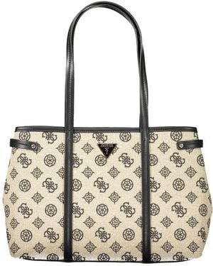 Guess Beige Cotton Handbag - Metallic