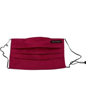 Dolce & Gabbana Elegant Silk Pleated Face Mask - Red