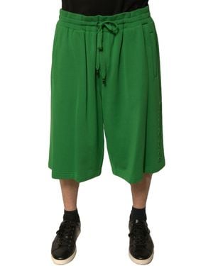 Dolce & Gabbana Cotton Blend Bermuda Shorts - Green