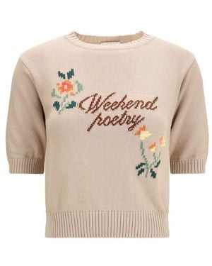 Max Mara Beige Cotton Sweatshirt - Natural