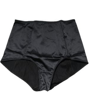 Dolce & Gabbana Black Silk Blend High Waist Girdle Panty Underwear