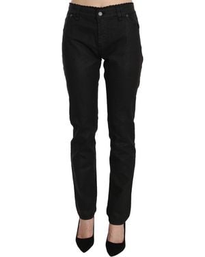 John Galliano Black Mid Waist Skinny Cotton Casual Denim Jeans