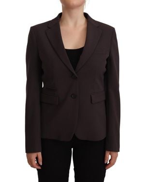 F.it Brown Long Sleeve Single Breasted Jacket Blazer - Black