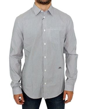 Gianfranco Ferré Gray Striped Cotton Casual Shirt