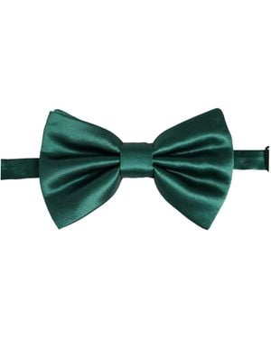 Dolce & Gabbana Silk Adjustable Neck Papillon Bow Tie - Green