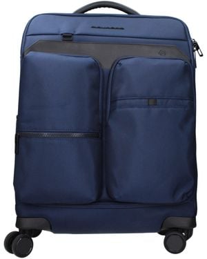 Piquadro Blue Fabric Luggage And Travel