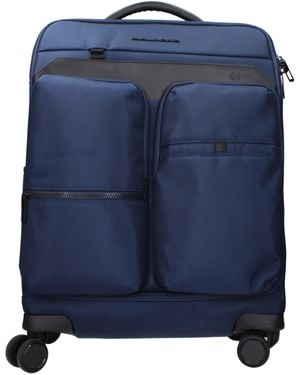 Piquadro Blue Fabric Luggage And Travel
