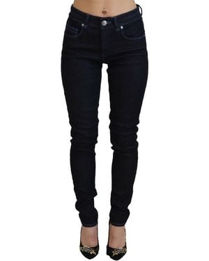Acht Dark Blue Low Waist Slim Fit Denim Jeans - Black