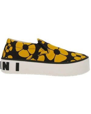Marni Printed Slip On Trainers - Yellow