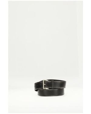 Prada Black Calf Leather Bos Taurus Regular Belt - White