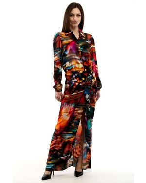 Moschino Multicolour Viscose Casual Dress - Red